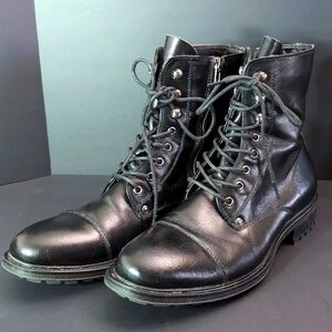J75 Jump Mens Black Leather Combat boots,Size 12.